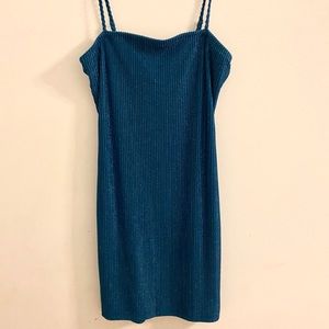 Teal bodycon shimmer dress